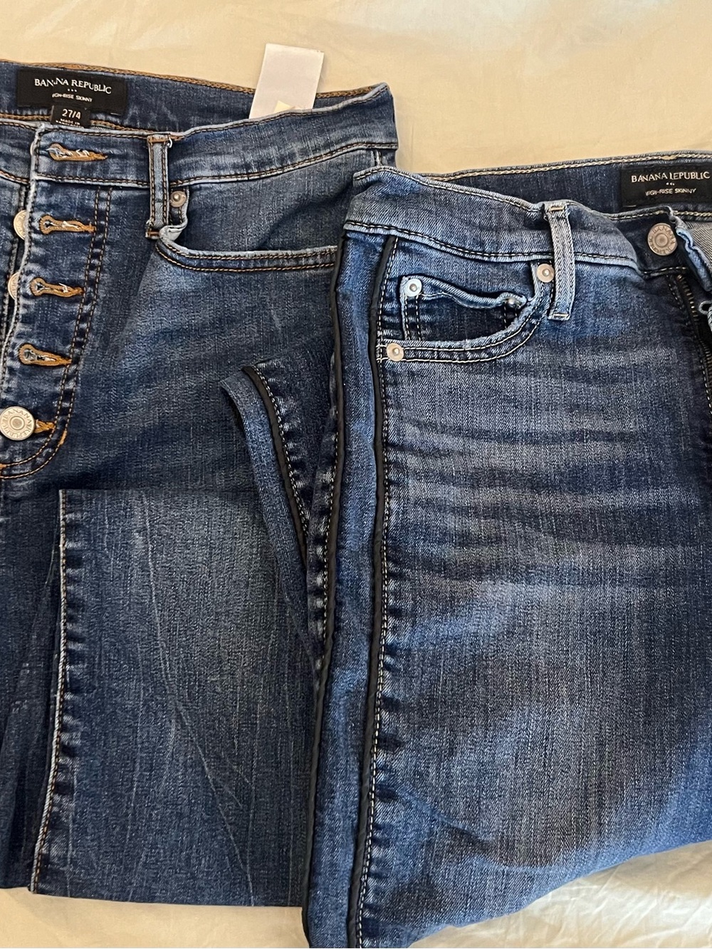 Banana Republic Women's Dark Blue Skinny Jeans - Button Fly